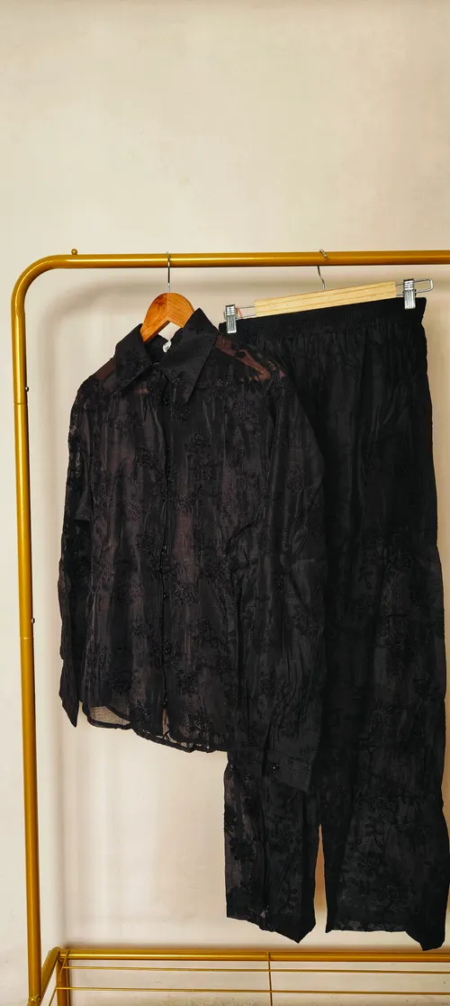 Dress Up Diva Noir Whisper Sheer Co-ord Set